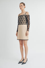 Silp Mini Dress With Sheer Dress I ABED7554 I SHIP 09/04/24