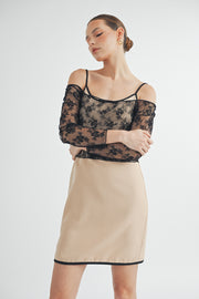 Silp Mini Dress With Sheer Dress I ABED7554 I SHIP 09/04/24