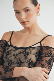 Silp Mini Dress With Sheer Dress I ABED7554 I SHIP 09/04/24