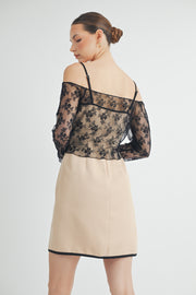 Silp Mini Dress With Sheer Dress I ABED7554 I SHIP 09/04/24