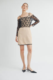 Silp Mini Dress With Sheer Dress I ABED7554 I SHIP 09/04/24