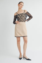 Silp Mini Dress With Sheer Dress I ABED7554 I SHIP 09/04/24