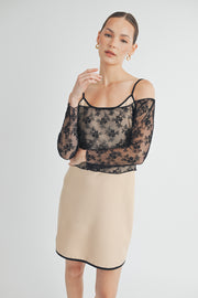 Silp Mini Dress With Sheer Dress I ABED7554 I SHIP 09/04/24