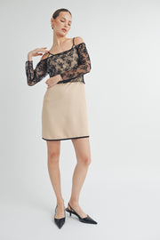 Silp Mini Dress With Sheer Dress I ABED7554 I SHIP 09/04/24