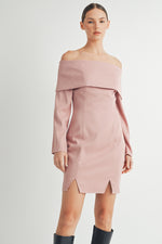 Load image into Gallery viewer, Off the Shoulder Long Sleeve Mini Dress I ABED7557
