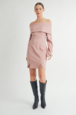 Load image into Gallery viewer, Off the Shoulder Long Sleeve Mini Dress I ABED7557
