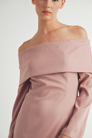 Off the Shoulder Long Sleeve Mini Dress I ABED7557