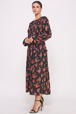 Load image into Gallery viewer, Floral Print Long Sleeve Midi Dress I ABED7561 I SHIP 09/25/24
