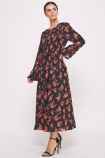 Load image into Gallery viewer, Floral Print Long Sleeve Midi Dress I ABED7561 I SHIP 09/25/24
