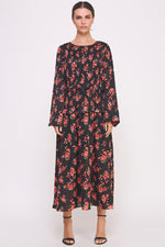 Load image into Gallery viewer, Floral Print Long Sleeve Midi Dress I ABED7561 I SHIP 09/25/24
