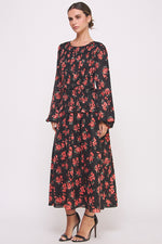 Load image into Gallery viewer, Floral Print Long Sleeve Midi Dress I ABED7561 I SHIP 09/25/24
