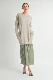 Sweater Top and Pleats Skirt Layered Dress I ABED7567