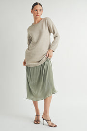 Sweater Top and Pleats Skirt Layered Dress I ABED7567