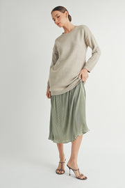 Sweater Top and Pleats Skirt Layered Dress I ABED7567
