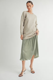Sweater Top and Pleats Skirt Layered Dress I ABED7567