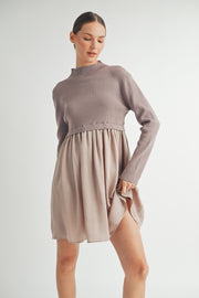Long Sleeve Twofer Sweater Mini Dress I ABED7568 I INSTOCK