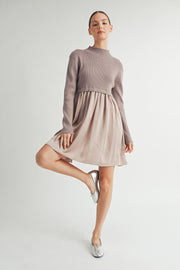 Long Sleeve Twofer Sweater Mini Dress I ABED7568 I INSTOCK