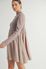 Load image into Gallery viewer, Long Sleeve Twofer Sweater Mini Dress I ABED7568 I INSTOCK

