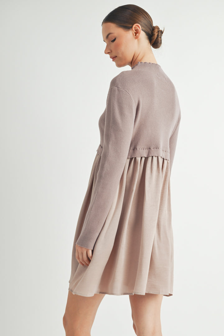 Long Sleeve Twofer Sweater Mini Dress I ABED7568 I INSTOCK