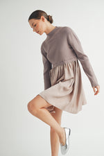 Load image into Gallery viewer, Long Sleeve Twofer Sweater Mini Dress I ABED7568 I INSTOCK
