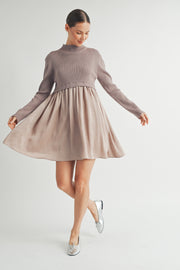 Long Sleeve Twofer Sweater Mini Dress I ABED7568 I INSTOCK