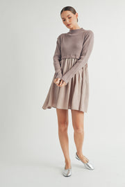 Long Sleeve Twofer Sweater Mini Dress I ABED7568 I INSTOCK
