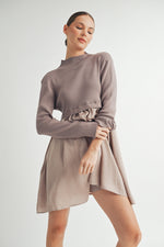 Load image into Gallery viewer, Long Sleeve Twofer Sweater Mini Dress I ABED7568 I INSTOCK
