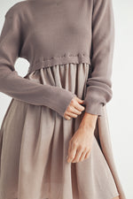 Load image into Gallery viewer, Long Sleeve Twofer Sweater Mini Dress I ABED7568 I INSTOCK
