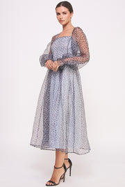 Animal Print Chiffon Midi Dress I ABED7577 I SHIP 09/11/24