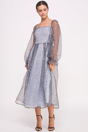 Animal Print Chiffon Midi Dress I ABED7577 I SHIP 09/11/24