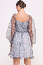 Animal Print Puff Sleeve Mini Dress I ABED7580 I SHIP 09/11/24
