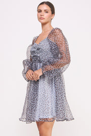 Animal Print Puff Sleeve Mini Dress I ABED7580 I SHIP 09/11/24