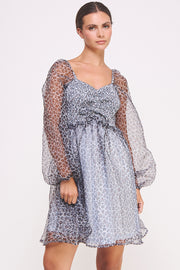 Animal Print Puff Sleeve Mini Dress I ABED7580 I SHIP 09/11/24