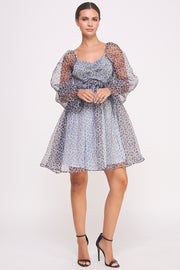 Animal Print Puff Sleeve Mini Dress I ABED7580 I SHIP 09/11/24