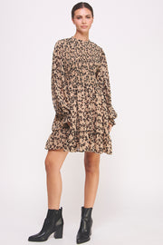 Leopard Print Chiffon Mini Dress I ABED7581 I SHIP 09/25/24