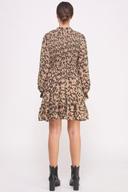 Leopard Print Chiffon Mini Dress I ABED7581 I SHIP 09/25/24