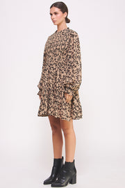 Leopard Print Chiffon Mini Dress I ABED7581 I SHIP 09/25/24