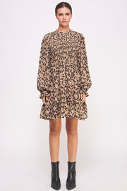 Leopard Print Chiffon Mini Dress I ABED7581 I SHIP 09/25/24