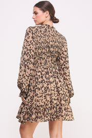 Leopard Print Chiffon Mini Dress I ABED7581 I SHIP 09/25/24