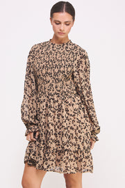 Leopard Print Chiffon Mini Dress I ABED7581 I SHIP 09/25/24