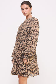 Leopard Print Chiffon Mini Dress I ABED7581 I SHIP 09/25/24