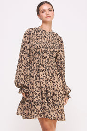 Leopard Print Chiffon Mini Dress I ABED7581 I SHIP 09/25/24