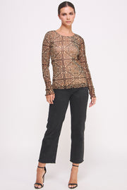 Cheetah-Print Mesh Top I ABED7583 I SHIP 09/25/24