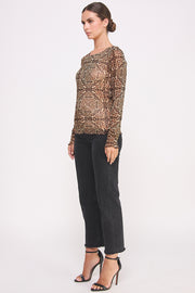 Cheetah-Print Mesh Top I ABED7583 I SHIP 09/25/24