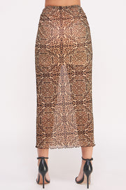 Cheetah-Print Mesh Skirt I ABEB7522 I SHIP 09/25/24