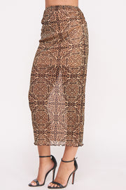 Cheetah-Print Mesh Skirt I ABEB7522 I SHIP 09/25/24