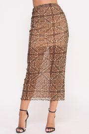 Cheetah-Print Mesh Skirt I ABEB7522 I SHIP 09/25/24