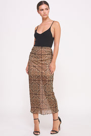 Cheetah-Print Mesh Skirt I ABEB7522 I SHIP 09/25/24