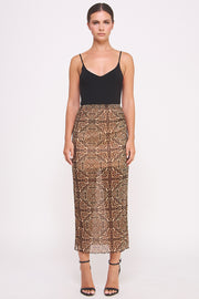 Cheetah-Print Mesh Skirt I ABEB7522 I SHIP 09/25/24