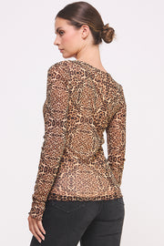 Cheetah-Print Mesh Top I ABED7583 I SHIP 09/25/24
